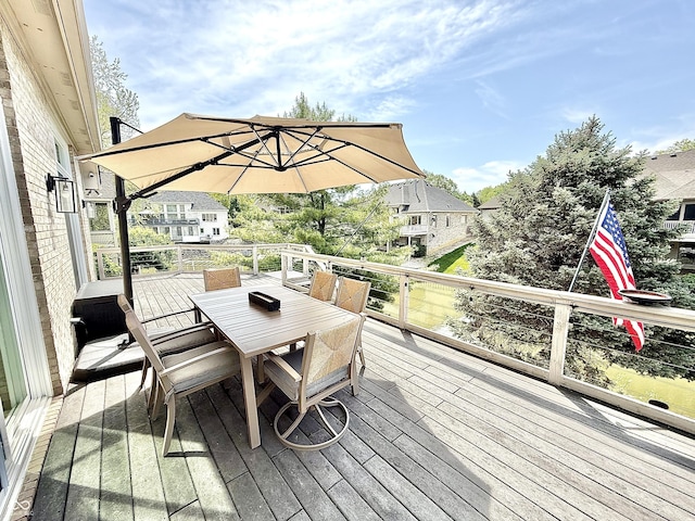 14035 Stone Key Way, Fishers, IN 46037 - wooden terrace with outdoor dining space