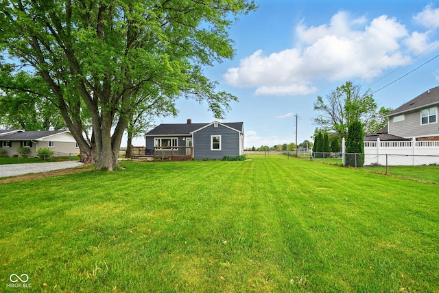 view of yard featuring a deck