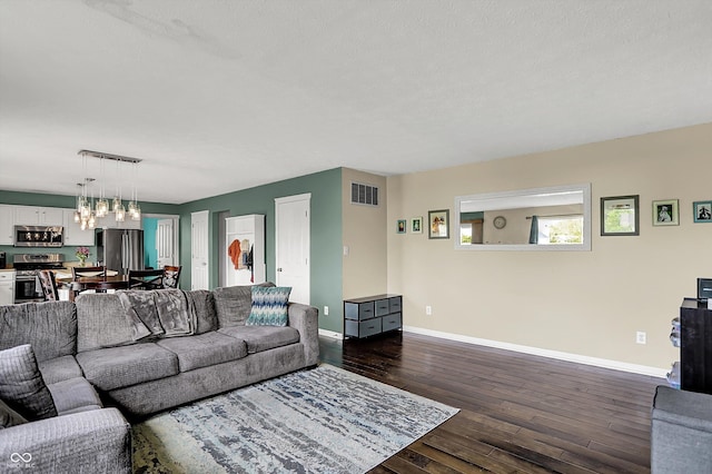 6624 Lakestone Ct, Indianapolis, IN 46237 - living area with baseboards and dark wood-style floors