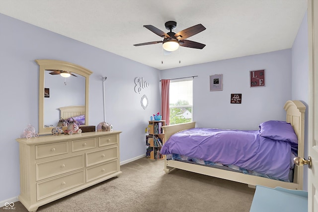 6624 Lakestone Ct, Indianapolis, IN 46237 - bedroom with light colored carpet, baseboards, and a ceiling fan