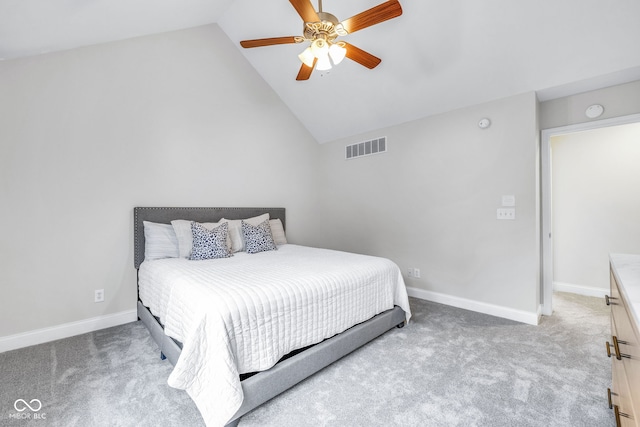 952 Junction Pl, Indianapolis, IN 46220 - bedroom featuring lofted ceiling, carpet, a ceiling fan, and baseboards