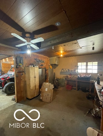 1122 Shelby St, Shelbyville, IN 46176 - basement featuring a workshop area