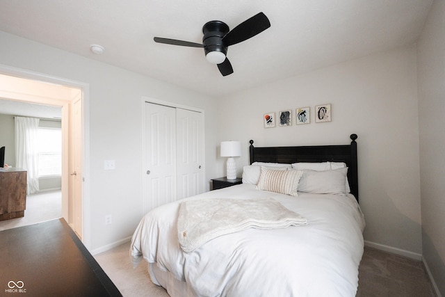 14030 Avalon E Dr, Fishers, IN 46037 - bedroom with a closet, light carpet, and baseboards