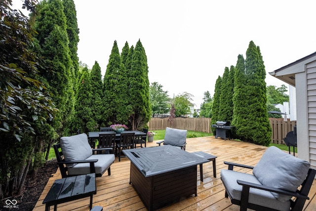 14030 Avalon E Dr, Fishers, IN 46037 - deck featuring outdoor dining space and a grill