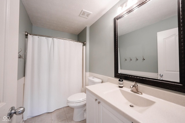 14030 Avalon E Dr, Fishers, IN 46037 - bathroom with toilet, vanity, tile patterned floors, and curtained shower