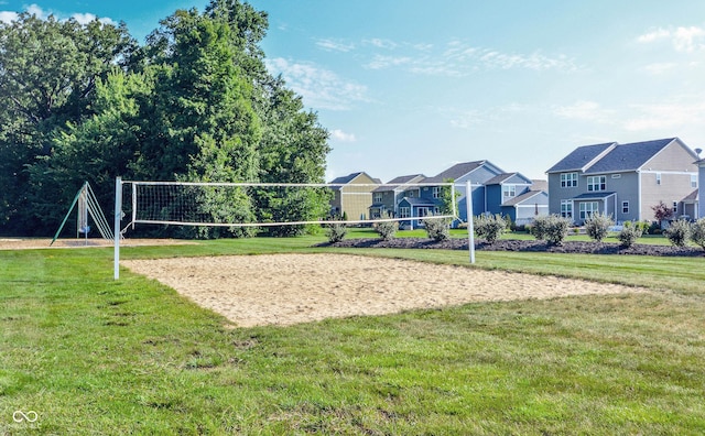 14030 Avalon E Dr, Fishers, IN 46037 - surrounding community featuring volleyball court, a residential view, and a yard