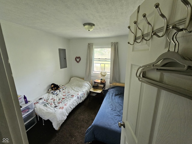 1222 Nichol Ave, Anderson, IN 46016 - carpeted bedroom featuring electric panel and a textured ceiling