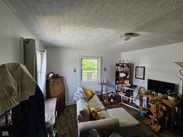 1222 Nichol Ave, Anderson, IN 46016 - living room featuring a textured ceiling and wood finished floors