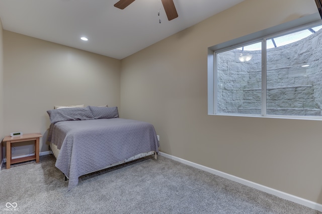 1476 Anon Ct, Greenwood, IN 46143 - carpeted bedroom with baseboards, a ceiling fan, and recessed lighting