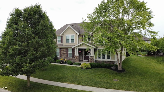 1476 Anon Ct, Greenwood, IN 46143 - craftsman inspired home with a front yard and stone siding