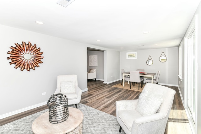 7118 Mikesell Dr, Indianapolis, IN 46260 - sitting room featuring wood finished floors, recessed lighting, and baseboards