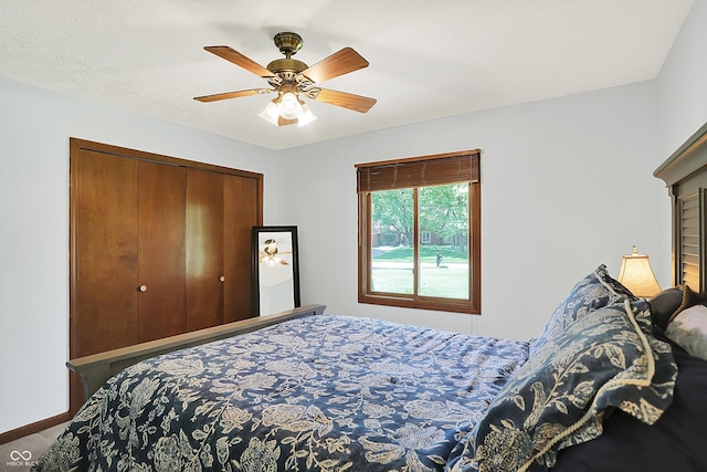 11471 Clarkston Rd, Zionsville, IN 46077 - bedroom with a ceiling fan, carpet flooring, and a closet