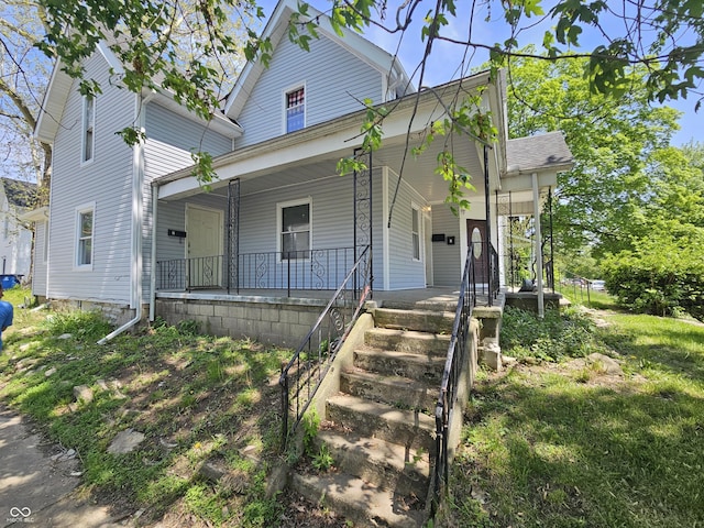 view of front of property with a porch