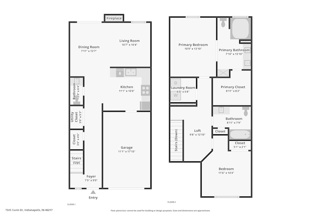 7045 Gavin Dr, Indianapolis, IN 46217 - floor plan / room layout