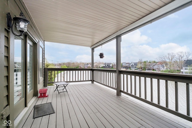 11319 Shoreview Ln, Indianapolis, IN 46236 - wooden terrace featuring a water view and a residential view