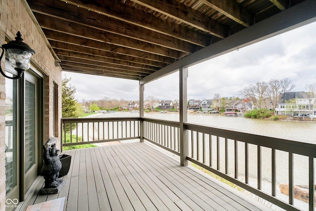 11319 Shoreview Ln, Indianapolis, IN 46236 - deck featuring a water view and a residential view