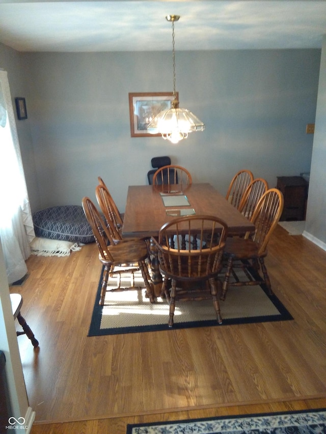4719 Arabian Run, Indianapolis, IN 46228 - dining room with wood finished floors, a chandelier, and baseboards