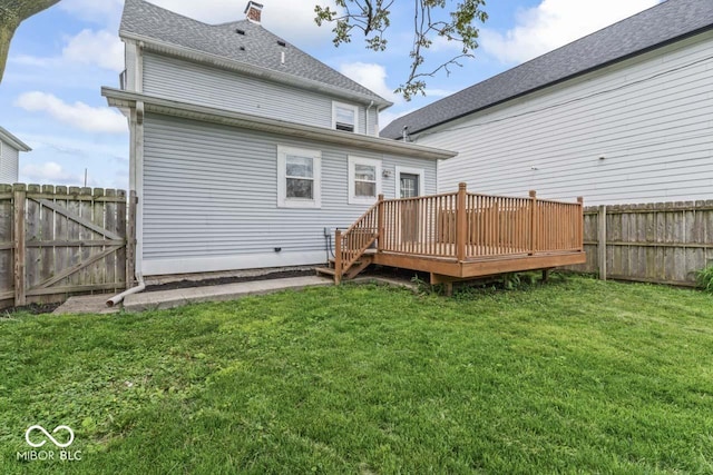 1505 Spann Ave, Indianapolis, IN 46203 - rear view of house featuring a wooden deck