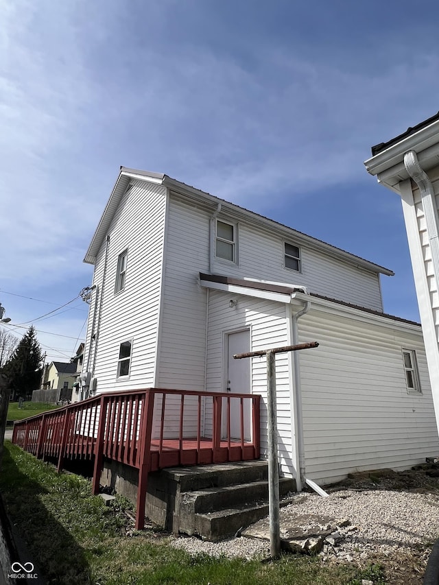 1420 Indiana Ave, New Castle, IN 47362 - back of house with a wooden deck