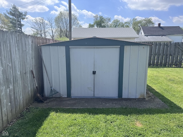 view of shed