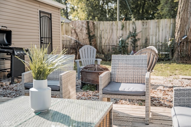 2407 N Capitol Ave, Indianapolis, IN 46208 - view of patio / terrace with fence and an outdoor fire pit