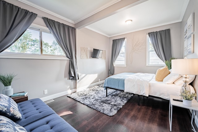 2407 N Capitol Ave, Indianapolis, IN 46208 - bedroom featuring wood finished floors, crown molding, and baseboards