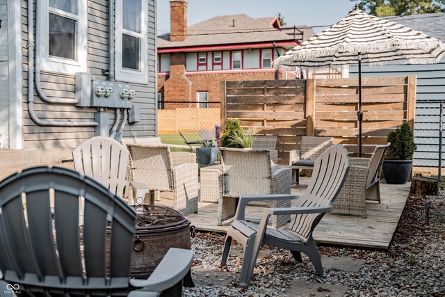 2407 N Capitol Ave, Indianapolis, IN 46208 - view of patio / terrace featuring fence and a wooden deck