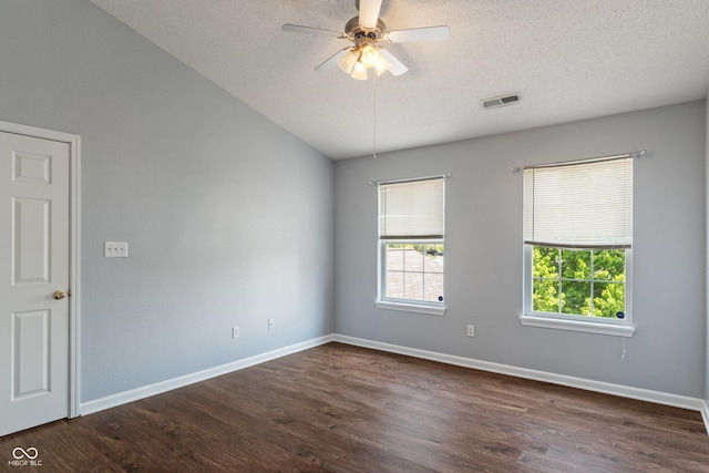 4136 Orchard Valley Ln, Indianapolis, IN 46235 - spare room featuring a textured ceiling, dark wood-type flooring, baseboards, and ceiling fan