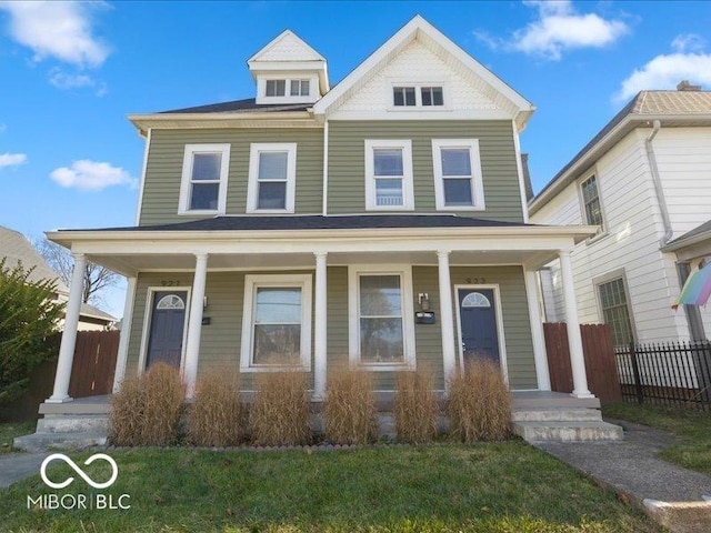 923 S State Ave, Indianapolis, IN 46203 - view of front of property featuring covered porch and fence