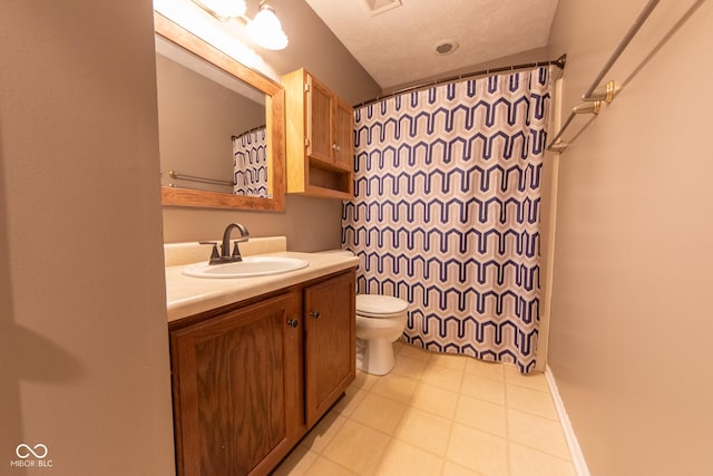980 Red Maple Ct, Greenwood, IN 46143 - bathroom with toilet, vanity, visible vents, and curtained shower