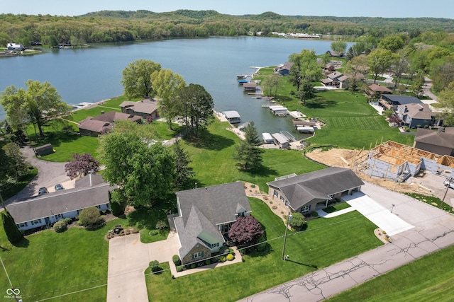 889 E N Shore Dr, Brownstown, IN 47220 - aerial perspective of suburban area with a large body of water and a forest