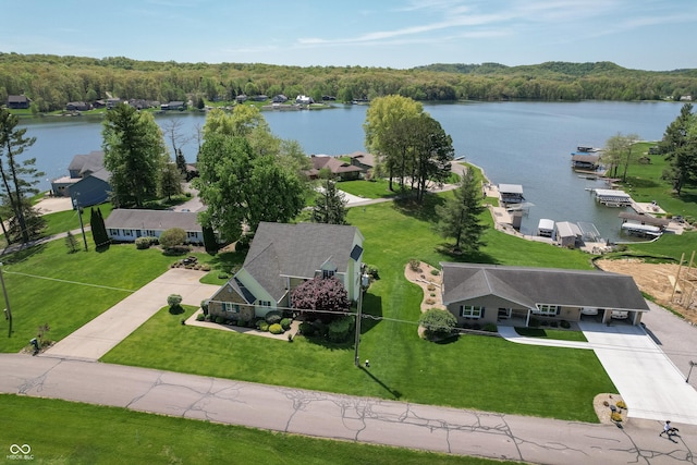 889 E N Shore Dr, Brownstown, IN 47220 - drone / aerial view of a nearby body of water and a heavily wooded area