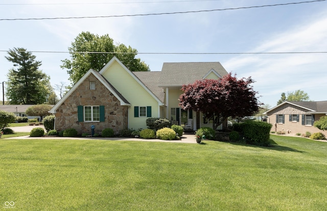 889 E N Shore Dr, Brownstown, IN 47220 - view of front of home featuring stone siding and a front yard