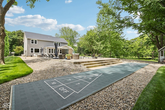 9155 Kerwood Dr, Indianapolis, IN 46240 - view of home's community featuring shuffleboard and view of wooded area