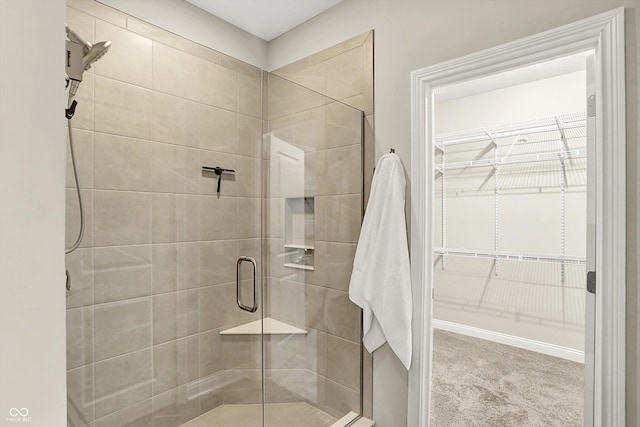 6153 Dugan Dr, Whitestown, IN 46075 - full bathroom with a shower stall and a spacious closet