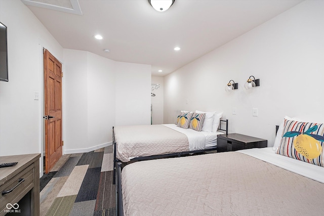 1009 Harrison St, Indianapolis, IN 46202 - bedroom with recessed lighting and dark wood-style floors