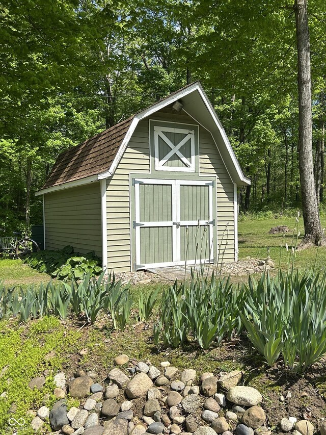 view of shed