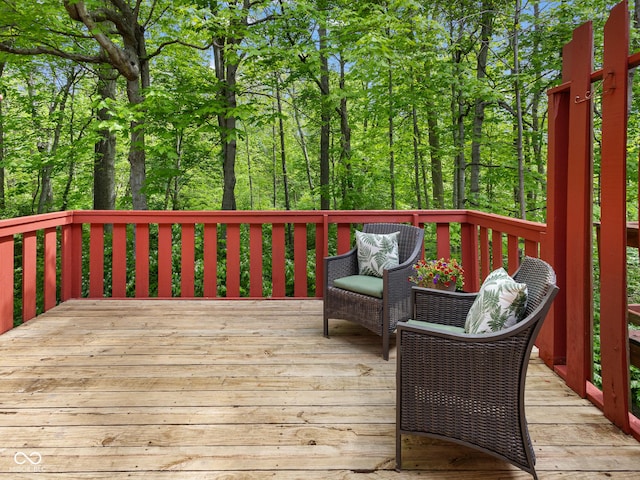view of wooden deck