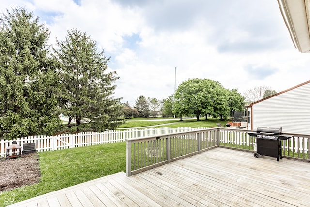deck featuring grilling area