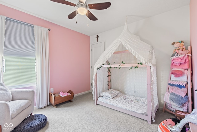 1289 Sunset Blvd, Avon, IN 46123 - bedroom with carpet, ceiling fan, and baseboards