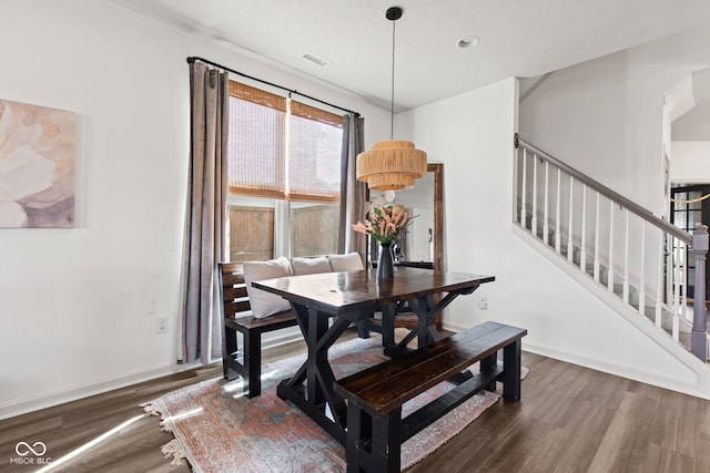 1289 Sunset Blvd, Avon, IN 46123 - dining space with wood finished floors, stairway, and baseboards