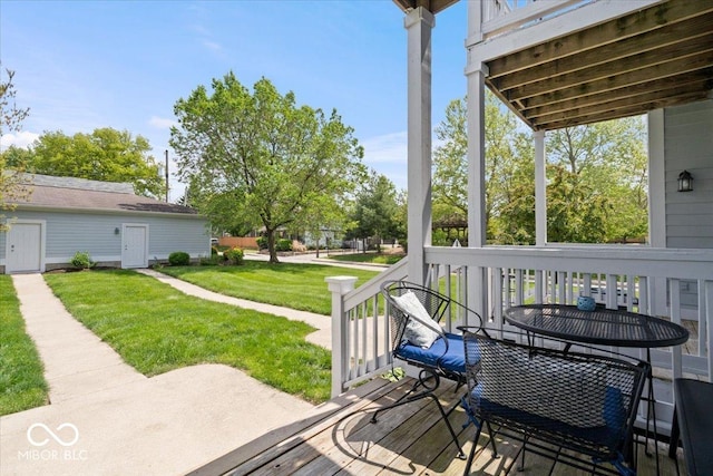 2405 N Park Ave, Indianapolis, IN 46205 - wooden terrace with a lawn