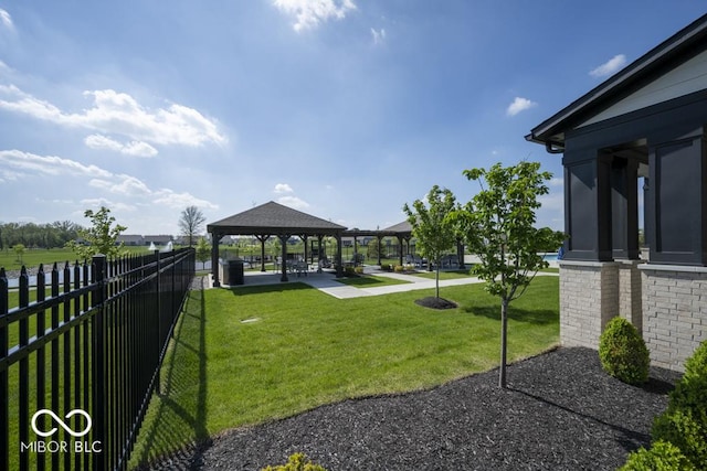 view of yard featuring a gazebo