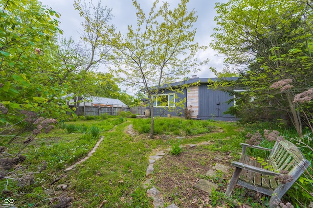 view of yard with fence