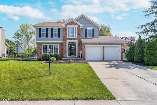 view of front of house featuring driveway and brick siding
