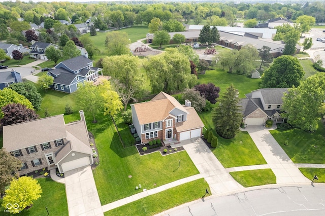 aerial view of residential area