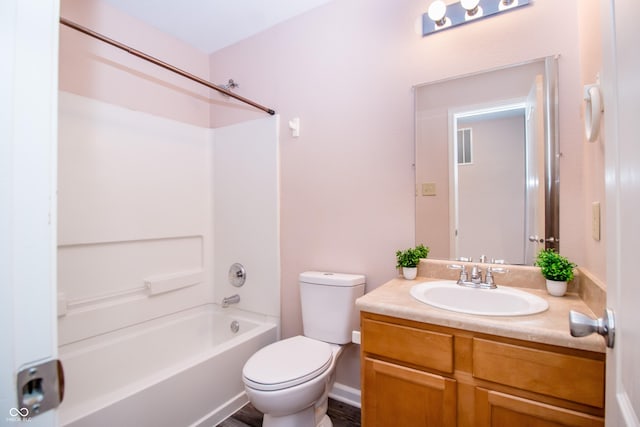 1404 Norton Dr, Greenwood, IN 46143 - full bath featuring toilet, shower / washtub combination, and vanity