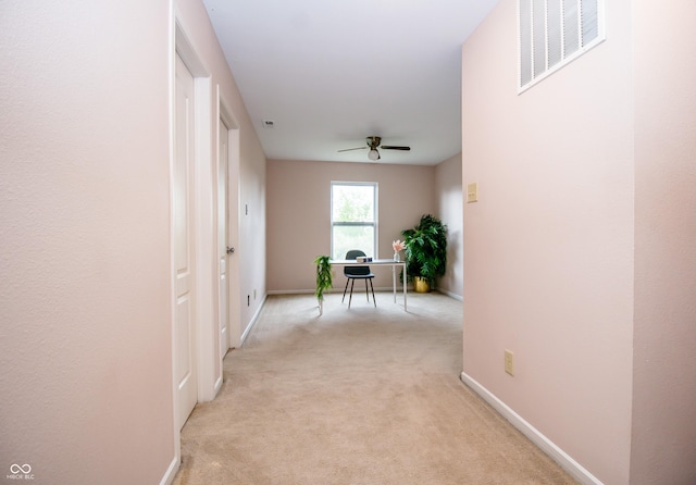 1404 Norton Dr, Greenwood, IN 46143 - corridor with an office area, light carpet, and baseboards