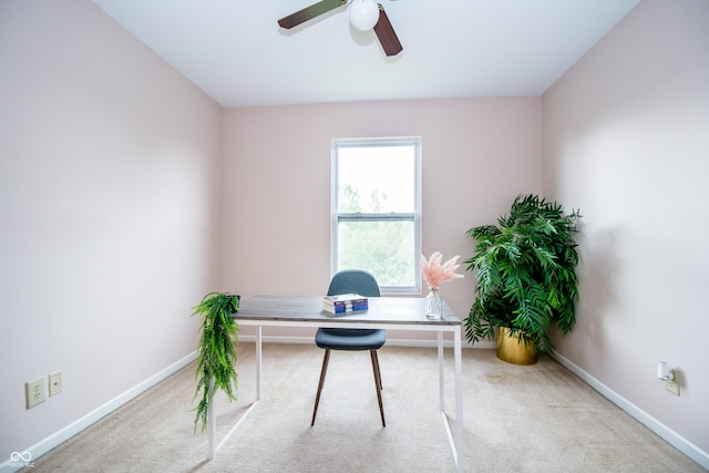 1404 Norton Dr, Greenwood, IN 46143 - carpeted office space featuring a ceiling fan and baseboards