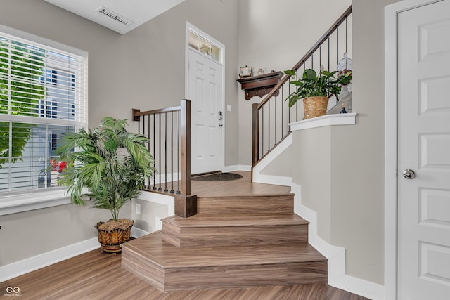 3546 Brampton Ln, Westfield, IN 46074 - stairway with baseboards and wood finished floors